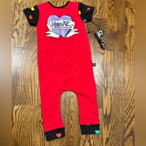 NWT 18-24 Months Rags to Raches Heart Breaker Valentine Romper smoke-free home